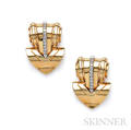 Retro 14kt Gold and Diamond Dress Clips Tiffany amp Co