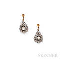 Antique RoseCut Diamond Earpendants