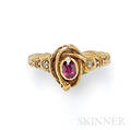 Two Antique Gold Gemset Rings