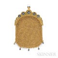 Antique 14kt Gold and Sapphire Mesh Purse