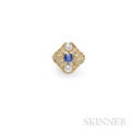 Antique 18kt Gold Sapphire and Pearl Ring