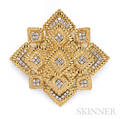 18kt Gold and Diamond PendantBrooch