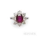 Platinum Ruby and Diamond Ring