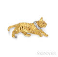 18kt Gold and Diamond Tiger Brooch