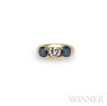 18kt Gold Diamond and Sapphire Ring