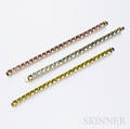 Set of Three 18kt Gold Gemset Bracelets Laura Munder