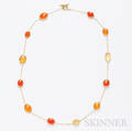 18kt Gold and Fire Opal Necklace Renee Lewis