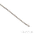 Art Deco Platinum and Diamond Line Bracelet