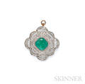 Edwardian Emerald and Diamond Pendant