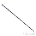 Platinum Sapphire and Diamond Line Bracelet Waslikoff
