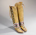 Ute Girls Beaded Hide Hightop Moccasins