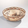 Large Zuni Polychrome Pottery Bowl