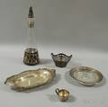Five Pieces of Silver and Silvermounted Tableware