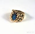 Modern 14kt Gold and Opal Ring