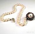 Pearl Necklace with Gemset Clasp