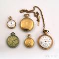 Ladys 14kt Gold and Four Other Goldfilled Waltham Watches
