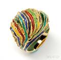 18kt Gold and Enamel Ring