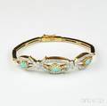 14kt Gold Opal and Diamond Bracelet