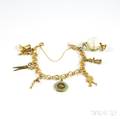 14kt Gold Charm Bracelet with Charms