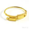 Etruscanstyle Granulated 18kt Gold Bypass Bangle