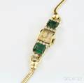 Retro 14kt Gold and Tourmaline Wristwatch Retailed by JE Caldwell amp Co