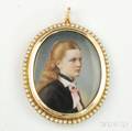 Goldframed Portrait Miniature Pendant
