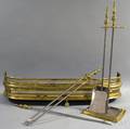 Brass Fireplace Fender Tools and Stand