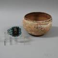 Sterling Silver Turquoise and Agate Navajo Cuff and a Clay Pot