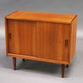 Midcentury Modern Teak Veneer Record Cabinet