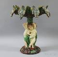 English Figural Majolica Tazza