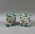 Pair of Chinese Porcelain Flower Bricks