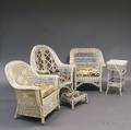 Eleven Pieces of Whitepainted Wicker Furniture