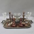 Group of Glass Silverplated and Sterling Tableware
