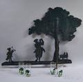 Greenpainted Sheet Iron Golfing Weathervane