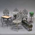 Eight Pieces of Cast Metal Garden Furniture
