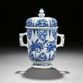 Blue and White Covered Cup