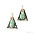 14kt Gold and Jade Earpendants