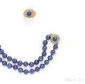 Suite of 18kt Gold Lapis and Diamond Jewelry Items