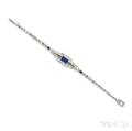 Art Deco Platinum Sapphire and Diamond Bracelet Cartier