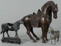 Two Chinese bronze horses