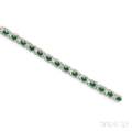 Platinum Jade and Diamond Bracelet