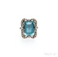 18kt White Gold Aquamarine and Diamond Ring