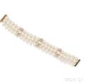 18kt Gold Cultured Pearl and Diamond Bracelet Gemlok