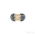 18kt Gold Sapphire and Diamond Ring