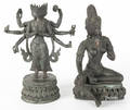 Two Southeast Asian bronze deities