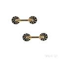 18kt Gold and Enamel Cuff Links Tiffany amp Co
