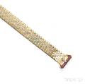 14kt Gold and Ruby Buckle Bracelet