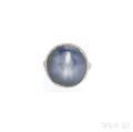 Art Deco Platinum Star Sapphire and Diamond Ring