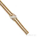 18kt Gold Cultured Pearl and Diamond Covered Wristwatch Gubelin