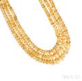 Three Citrine Bead Necklaces